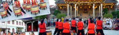 Drummers starting off the evening’s entertainment with the beautifully-lit Khoo Kongsi as the backdrop.