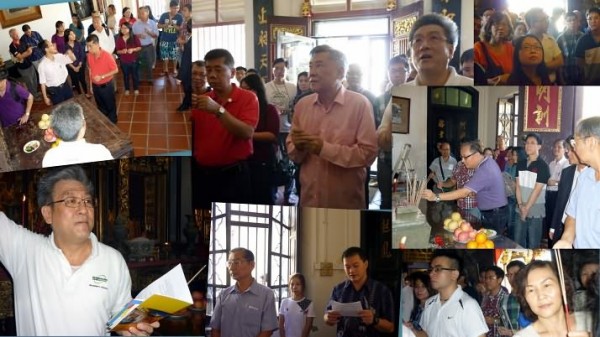 Praying to “Chai Sin Yeah” and Khoo ancestors as part of the Paying Homage Ceremony.